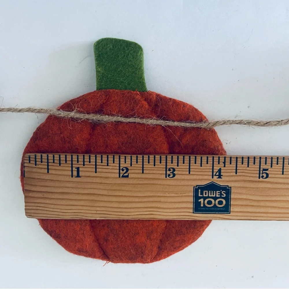 Wool Pumpkins and various color balls Garland for Fall, Thanksgiving, Halloween